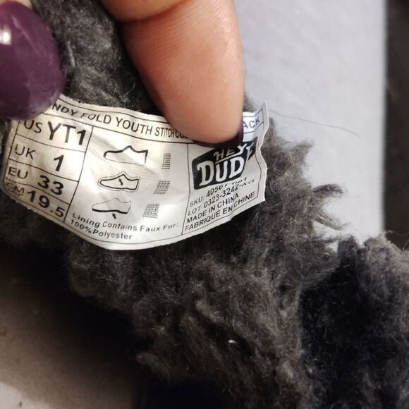 Hey Dude black/gray high top furry - Picture 5 of 5